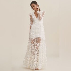 Anthropologie (HELSI) Blair long sleeve V neck maxi dress